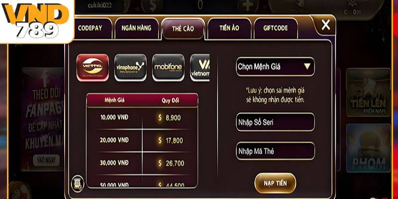 Hiểu rõ quy định giới hạn nạp tiền VND789 mỗi ngày